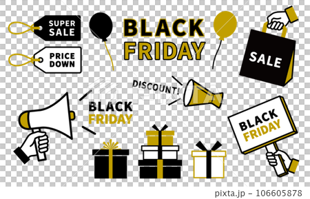 BLACK FRIDAYのセールに使えるイラストセット BLACK FRIDAYのセールに使えるイラストセット 106605878