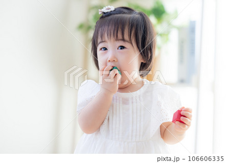ファミリー　積み木で遊ぶ女の子 106606335