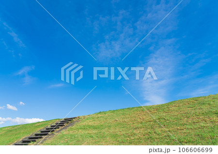 大空と草むら 背景素材 大空と草むら 背景素材 106606699