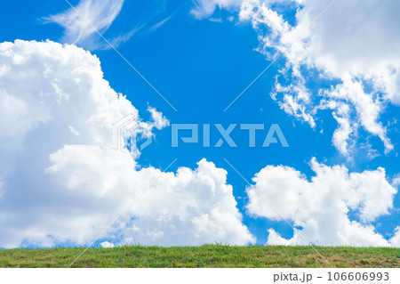 大空と草むら 背景素材 大空と草むら 背景素材 106606993