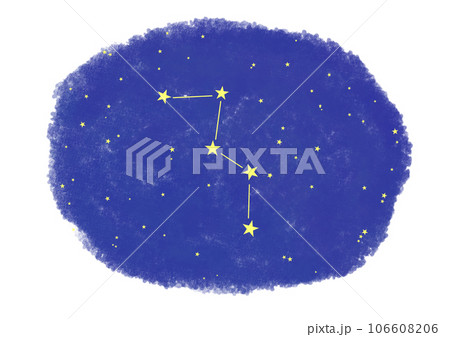 カシオペヤ座のイラスト素材 クレヨン風 カシオペヤ座のイラスト素材 クレヨン風 106608206
