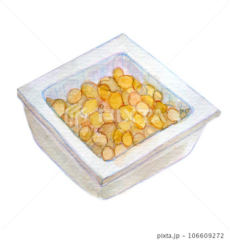 水彩イラスト　パックの納豆 106609272