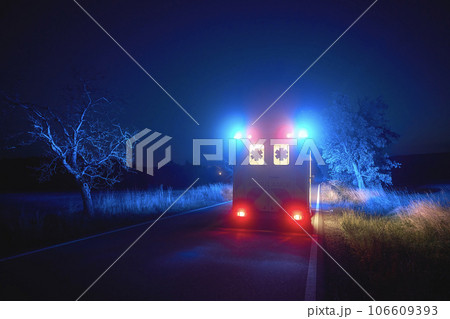 Ambulance car of emergency medical service. 106609393