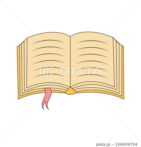Open book with bookmark. Colorful illustration. 106609704