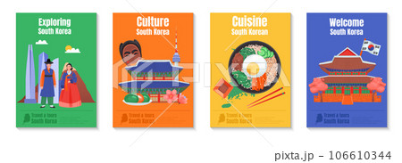 South Korea Poster Setのイラスト素材 [106610344] - PIXTA