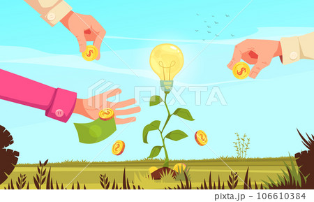 Crowdfunding Flat Concept 106610384