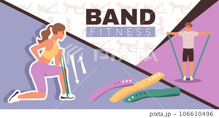 Band Fitness Flat Collage 106610496