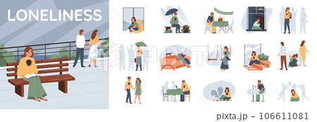 Loneliness Solitude Flat Compositions 106611081