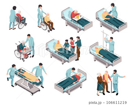 Elderly People In Hospital Set Elderly People In Hospital Set 106611219