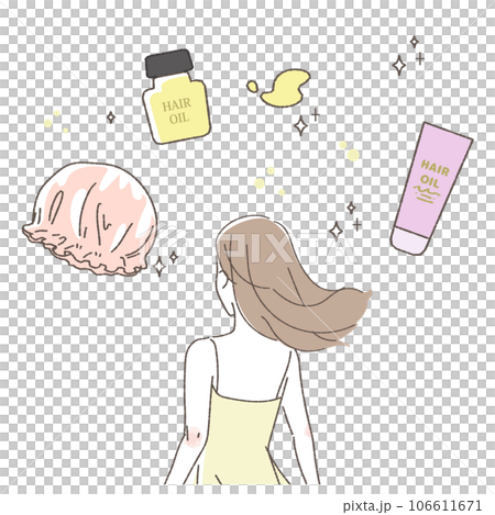 Night hair care illustration set 106611671