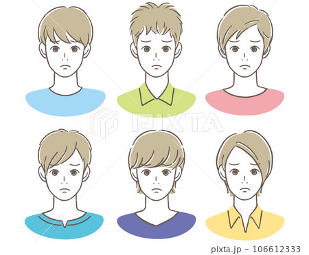 困った顔の10〜20代男性のアイコン 106612333