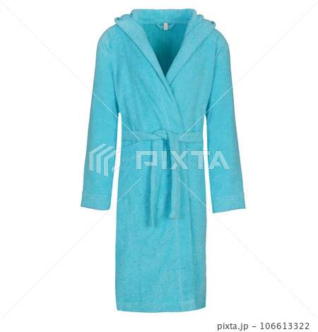 Blue Men's Bathrobe Displayed on White Background 106613322