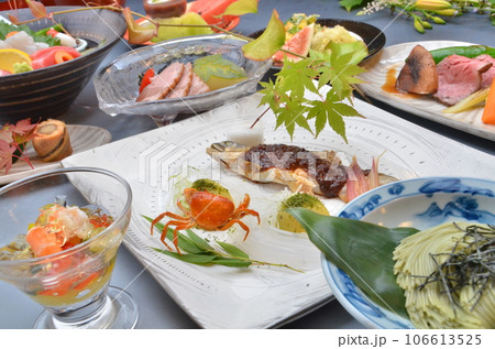 盛り付けが美しい懐石料理の八寸 106613525