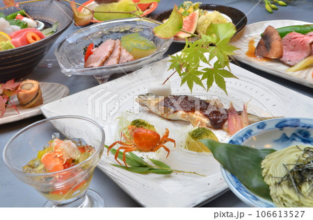 盛り付けが美しい懐石料理の八寸 106613527