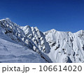 青空にそびえる冬の北アルプス唐松岳 106614020