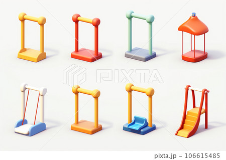 幼稚園の遊具(3Dピクト） 106615485