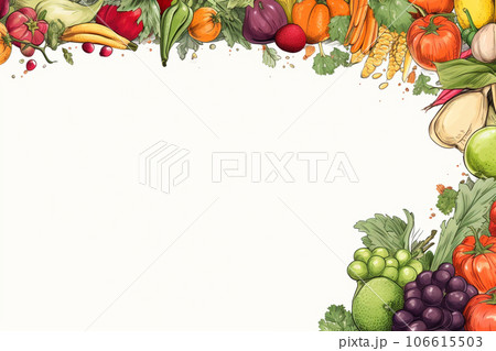 野菜と果物のフレーム 106615503