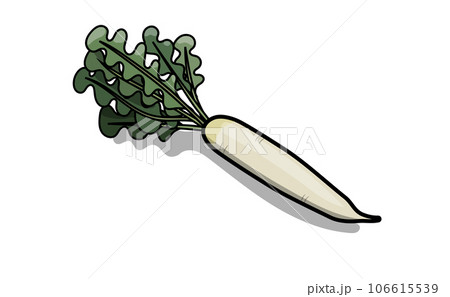 ポップな大根のイラスト素材 106615539