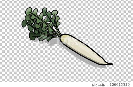 ポップな大根のイラスト素材 106615539