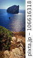 Rocky Coast of the Mediterranean Sea. Sunny summer day background. Blue marine colour water 106616318