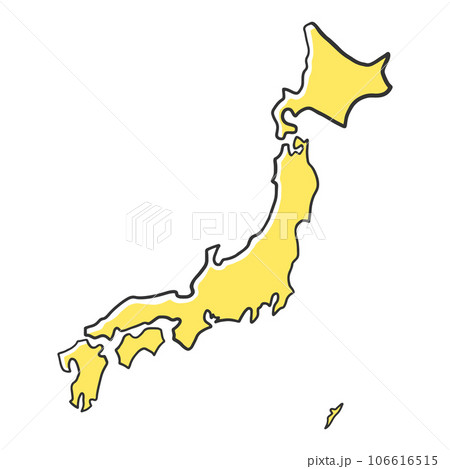 ラフな線で描かれた日本地図のイラスト素材 ラフな線で描かれた日本地図のイラスト素材 106616515