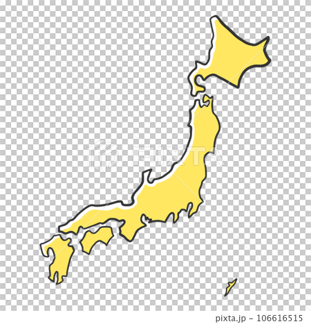 ラフな線で描かれた日本地図のイラスト素材 ラフな線で描かれた日本地図のイラスト素材 106616515