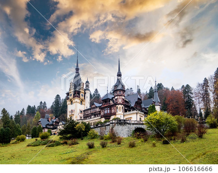 Front of Peles Castle 106616666