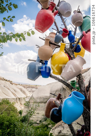 Ceramic vases on tree branch Ceramic vases on tree branch 106616734