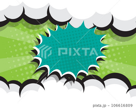 abstract comic book, pop art cartoon with blank speech bubble abstract comic book, pop art cartoon with blank speech bubble 106616809