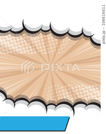 abstract vertical comic book, pop art cartoon with blank speech bubble halftone dotted background 106616811