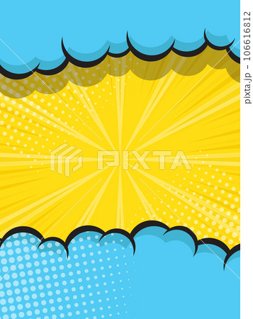 abstract vertical comic book, pop art cartoon with blank speech bubble halftone dotted background abstract vertical comic book, pop art cartoon with blank speech bubble halftone dotted background 106616812