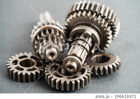 Gear and cogs wheels, clock mechanism, brass metal engine industrial. Gear and cogs wheels, clock mechanism, brass metal engine industrial. 106616972