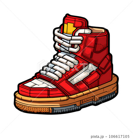 One cool sneaker illustration in a pixel artのイラスト素材