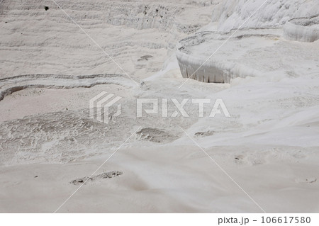 Texture of Pamukkale famous blue travertine pools and terraces Texture of Pamukkale famous blue travertine pools and terraces 106617580