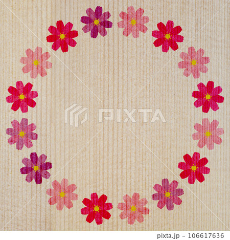 コスモス円 木目背景 コスモス円 木目背景 106617636