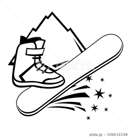 Emblem with snowboarding symbols. Winter sport label or emblem. Emblem with snowboarding symbols. Winter sport label or emblem. 106618196