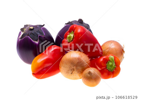 eggplant with pepper isolated 106618529