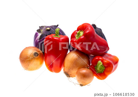 eggplant with pepper isolated 106618530