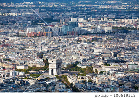 Aerial view of the Arc de Triomphe in Paris Aerial view of the Arc de Triomphe in Paris 106619315
