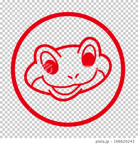 青蛙圖標圓形郵票 青蛙圖標圓形郵票 106620243