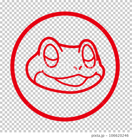 青蛙圖標圓形郵票 青蛙圖標圓形郵票 106620246