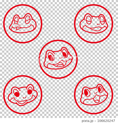 青蛙圖標圓形郵票集 106620247