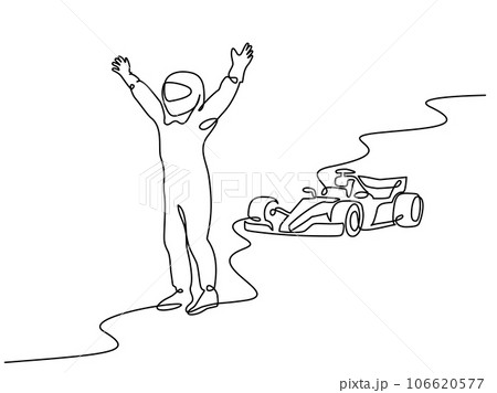 Formula Racing Sport Car and Racer Wins the Championship. Formula Racing Sport Car and Racer Wins the Championship. 106620577