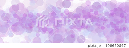 Many circles of different sizes in tones of purple, placed on a white background imitating bokeh. 106620847