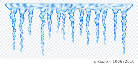 Group of translucent icicles 106622616