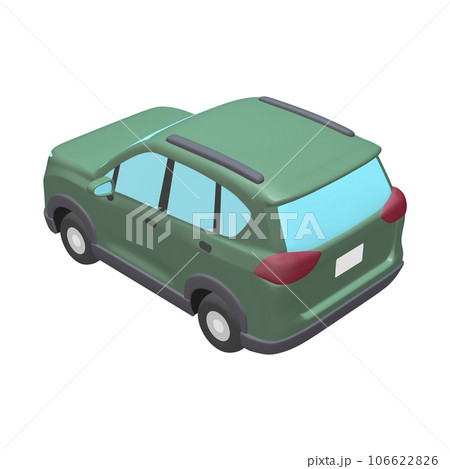 自動車のイラスト素材　デフォルメ　SUV　グリーン（1_o） 106622826
