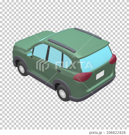 自動車のイラスト素材　デフォルメ　SUV　グリーン（1_o） 106622826