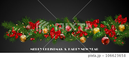 Christmas illustration with New Year symbols Christmas illustration with New Year symbols 106623658