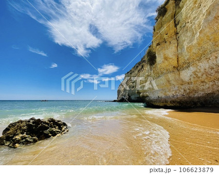 Praia do Carvoeiro, in the Algarve region, southern Portugal. Praia do Carvoeiro, in the Algarve region, southern Portugal. 106623879