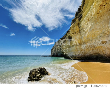 Praia do Carvoeiro, in the Algarve region, southern Portugal. Praia do Carvoeiro, in the Algarve region, southern Portugal. 106623880